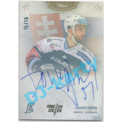 2021/22 OFS The Final Series Dominik Graňák #FL-DGR 15/15 Bonus Signature Foreign Legion