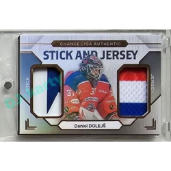 2023/24 Goal cards Chance Liga 2. série #SJ-07 Daniel Dolejš Game Used Material Jersey&Stick 14/20