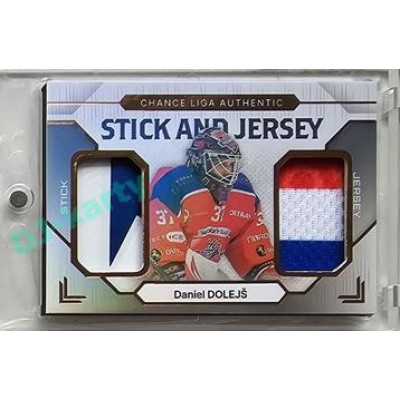 2023/24 Goal cards Chance Liga 2. série #SJ-07 Daniel Dolejš Game Used Material Jersey&Stick 14/20