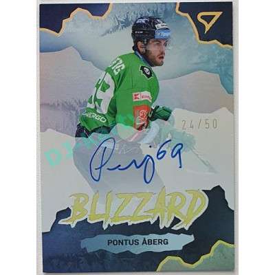 2022/23 Sportzoo ELH 1. série #BLS-PA Pontus Aberg Blizzard Auto xx/50