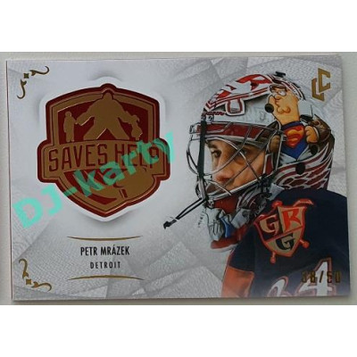 2021/22 Legendary Cards SAVES HELP MEMORABILIA SERIES #SH-027 Petr Mrázek Red xx/50