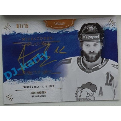 2021/22 OFS The Final Series Jan Knotek #MS-JKN 01/15 Bonus Signature Milestones