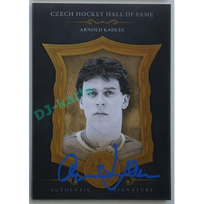 2022 LC Síň slávy českého hokeje UPDATE Arnold Kadlec #SSCH-AKA 13/20 Black Authentic Signature Blue