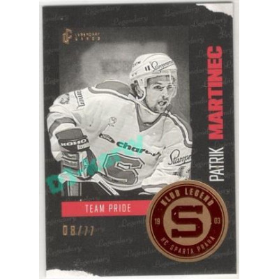 2022 Legendary Cards Klub Legend HC Sparta Praha #36 Patrik Martinec paralelka xx/77