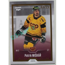 2022/23 Goal Cards Chance Liga 1. série #010 Patrik Miškář Gold 03/23