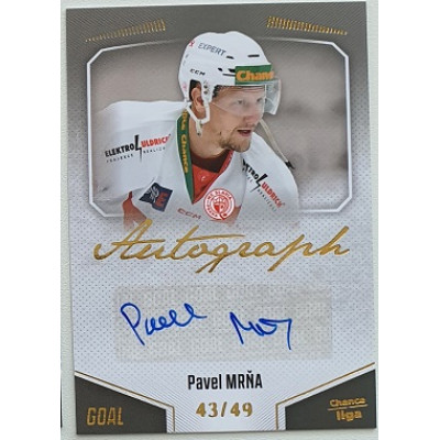 2022/23 Goal Cards Chance Liga 2. série #131 Pavel Mrňa Autograph xx/49