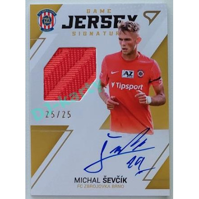 2022/23 Sportzoo Fortuna Liga 2. série #GJS-SE Michal Ševčík Game Jersey Auto 25/25