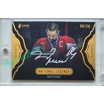 2023/24 LC Expectations Road to Prague #NL-13 Tomáš Plekanec National Legends Authentic Signature Gold 10/20