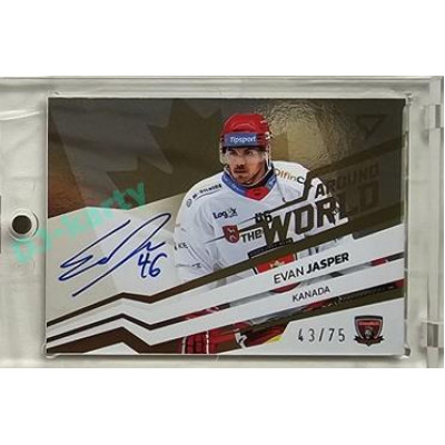2023/24 Sportzoo ELH 2. serie #AWS-EJ Evan Jasper Around The World Auto xx/75