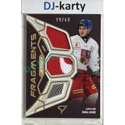 2025 Sportzoo Hokejové ČESKO #JF-JG Jakub Galvas Jersey Fragments Level 2 19/49