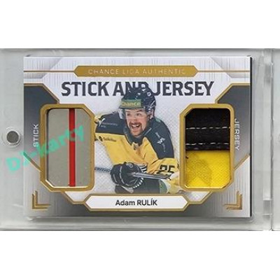 2023/24 Goal cards Chance Liga 2. série #SJ-15 Adam Rulík Game Used Material Jersey&Stick 09/10