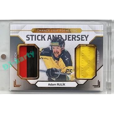 2023/24 Goal cards Chance Liga 2. série #SJ-15 Adam Rulík Game Used Material Jersey&Stick 08/10