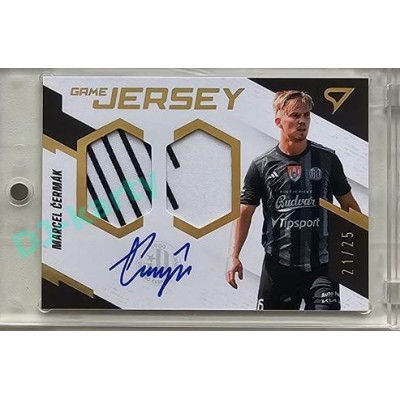 2023/24 Sportzoo Fortuna Liga 2. série #GJS-CE Marcel Čermák Game Jersey Auto 21/25