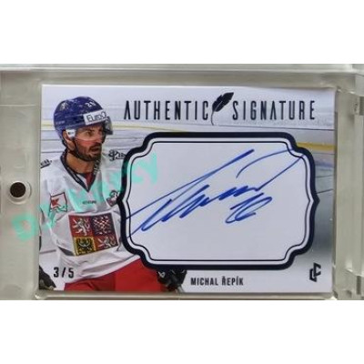 2023/24 LC Expectations Road to Prague #AS-10 Michal Řepík Authentic Signature Blue 3/5