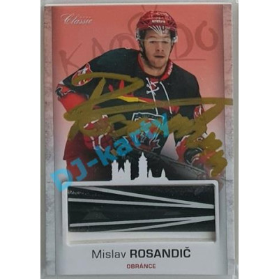 2017 OFS Mountfield Cup Mislav Rosandič #8 2/4 Game Used Stick Gold Signature