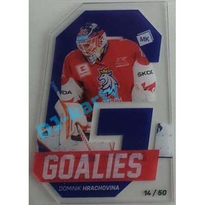 2021 MK reprezentace Dominik Hrachovina #G8 17/50 Goalies Blue Die-cut