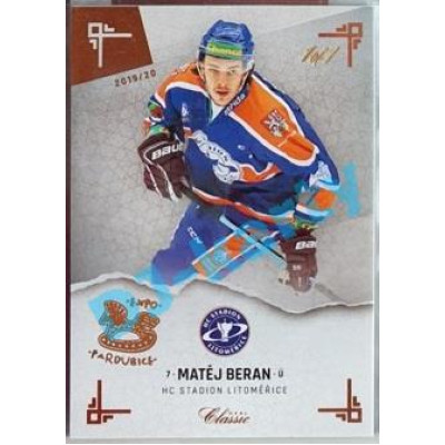 2019/20 OFS Chance liga Matěj Beran #146 1/1 Leather paralel Expo Pard.