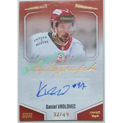 2022/23 Goal Cards Chance Liga 1. série #A-60 Daniel Vrdlovec Autograph 32/49