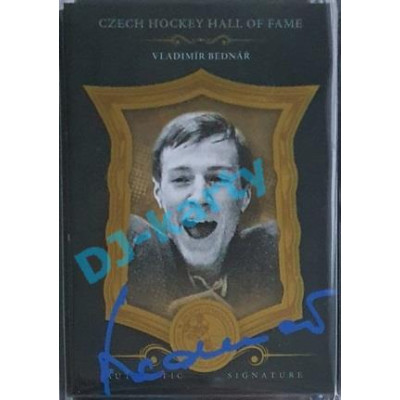 2020 OFS Síň slávy českého hokeje Vladimír Bednář #SSCH-VBE 15/20 Black Authentic Signature Blue