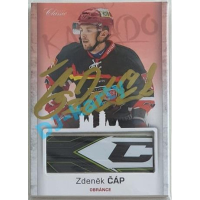 2017 OFS Mountfield Cup Zdeněk Čáp #11 2/4 Game Used Stick Gold Signature