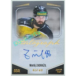 2022/23 Goal Cards Chance Liga 2. série #101 Matěj Zadražil Autograph xx/49