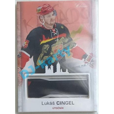 2017 OFS Mountfield Cup Lukáš Cingel #12 2/4 Game Used Stick Gold Signature