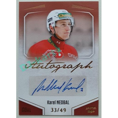 2022/23 Goal Cards Chance Liga 1. série #A-63 Karel Nedbal Autograph 33/49