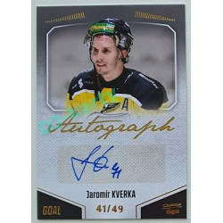 2022/23 Goal Cards Chance Liga 2. série #102 Jaromír Kverka Autograph xx/49