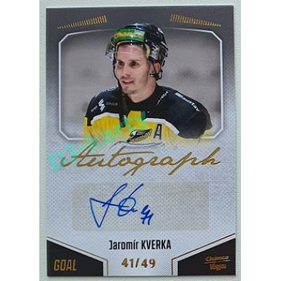 2022/23 Goal Cards Chance Liga 2. série #102 Jaromír Kverka Autograph xx/49