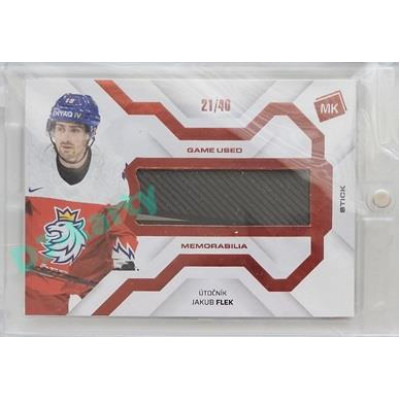 2021/22 MK reprezentace #GUM-2 Jakub Flek Game Used Memorabilia RED 21/40