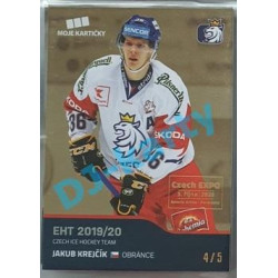 2020 MK reprezentace Jakub Krejčík #18 4/5 Gold Czech Expo