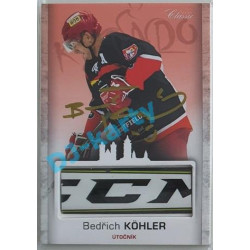 2017 OFS Mountfield Cup Bedřich Köhler #13 2/4 Game Used Stick Gold Signature