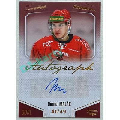2022/23 Goal Cards Chance Liga 2. série #103 Daniel Malák Autograph xx/49