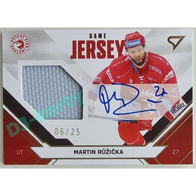 2021/22 Sportzoo TIPSPORT ELH 2. série #JS-RU Martin Růžička Game Jersey Auto 06/25