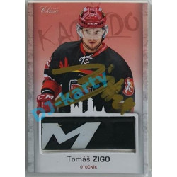 2017 OFS Mountfield Cup Tomáš Zigo #17 2/4 Game Used Stick Gold Signature