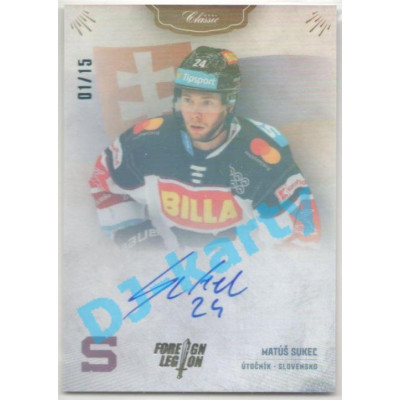 2021/22 OFS The Final Series Matúš Sukel´#FL-MSU 01/15 Bonus Signature Foreign Legion