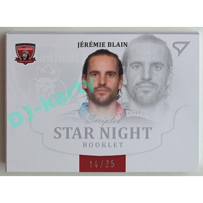 2021/22 Sportzoo TIPSPORT ELH 2. série #SN-JB Jérémie Blain Star Night Booklet 14/25