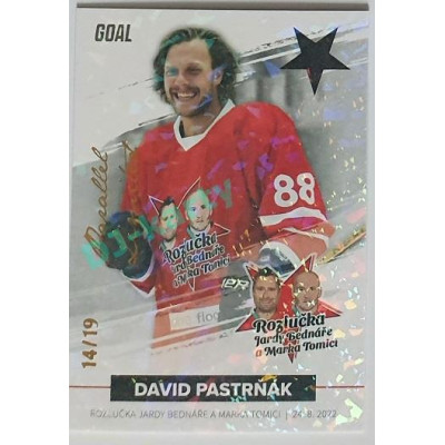2022/23 Goal Cards Chance Liga 1. série #20 David Pastrňák Rozlučka Slavia Parallel 14/19