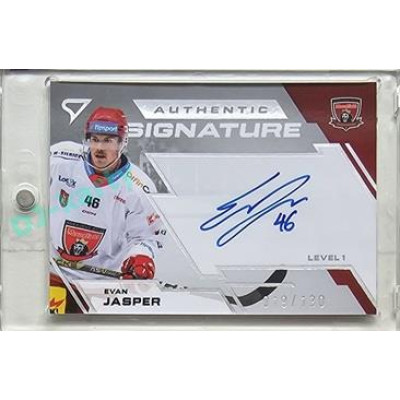 2023/24 Sportzoo ELH 2. serie #SL1-EJ Evan Jasper Authentic Signature Level 1 xx/130