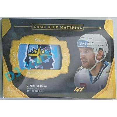 2020/21 OFS 1.série Michal Barinka #GUM-MBA 1/1 Game Used Material Black Cut NAMEPLATE