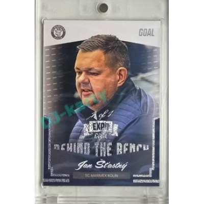 2023/24 Goal cards Chance Liga 2. série #BB-23 Jan Šťastný Behind the Bench perleť Expo 1of1