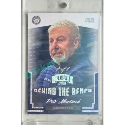 2023/24 Goal cards Chance Liga 2. série #BB-24 Petr Martínek Behind the Bench perleť Expo 1of1