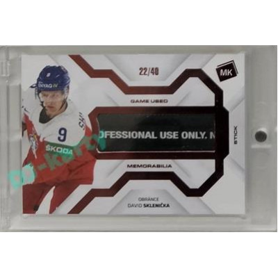 2021/22 MK reprezentace #GUM-13 David Sklenička Game Used Memorabilia RED 22/40