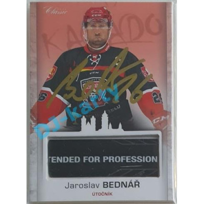 2017 OFS Mountfield Cup Jaroslav Bednář #19 2/4 Game Used Stick Gold Signature