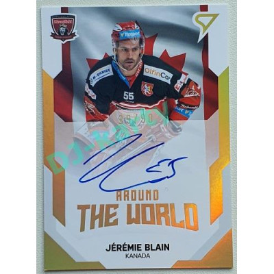2021/22 Sportzoo TIPSPORT ELH 2. série #AWS-02 Jérémie Blain Around The World Auto 39/90