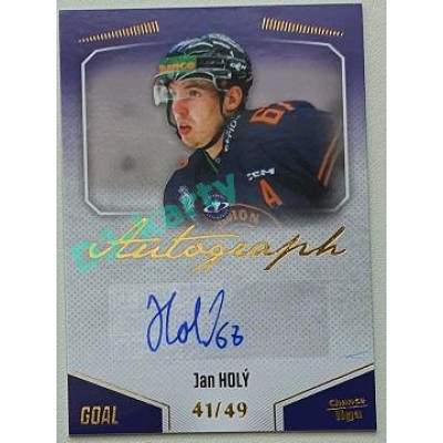2022/23 Goal Cards Chance Liga 2. série #110 Jan Holý Autograph xx/49