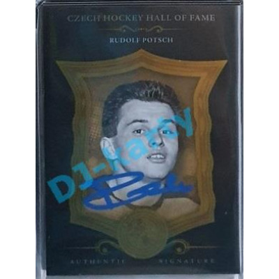 2020 OFS Síň slávy českého hokeje Rudolf Potsch #SSCH-RPO 16/20 Black Authentic Signature Blue