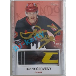 2017 OFS Mountfield Cup Rudolf Červený #23 2/4 Game Used Stick Gold Signature