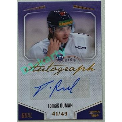 2022/23 Goal Cards Chance Liga 2. série #112 Tomáš Guman Autograph xx/49