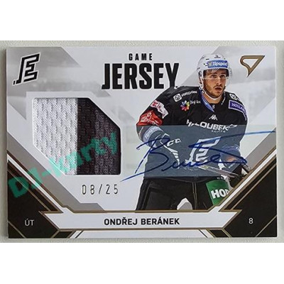 2021/22 Sportzoo TIPSPORT ELH Ondřej Beránek #JS-OB 08/25 Game Jersey Signature